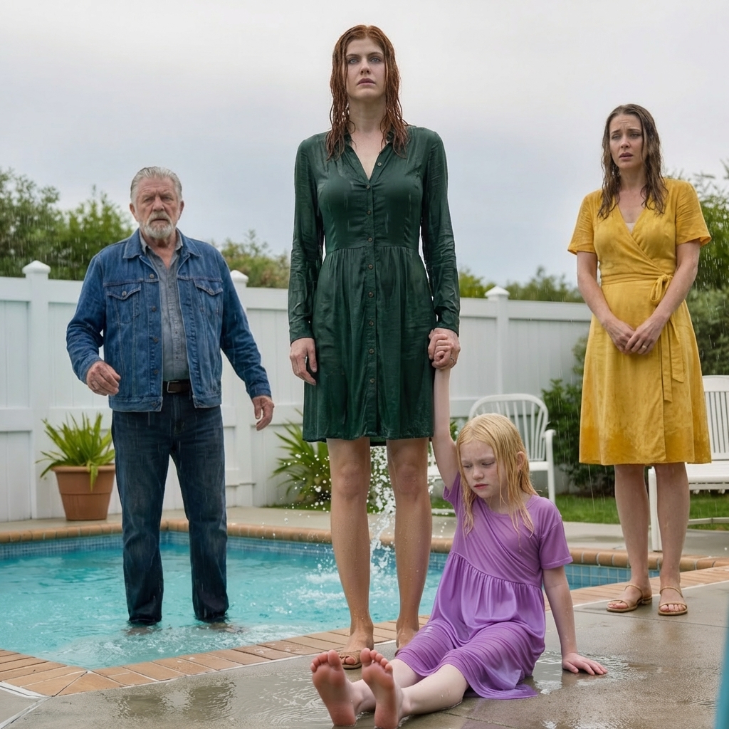 My sister pushed my daughter into the pool—still in her dress, unable to swim. I rushed forward, but my father grabbed me by the neck and forced me down. “If she can’t handle the water, she doesn’t deserve to live.” In that moment, my heart felt like it was being torn apart. After pulling my exhausted, water-choking child out, I didn’t scream. I didn’t cry. I just looked at them one last time—long, cold, and silent. Then I walked out of that house for good. They had no idea I would take away everything they ever valued… and by the next morning, they finally began to understand.