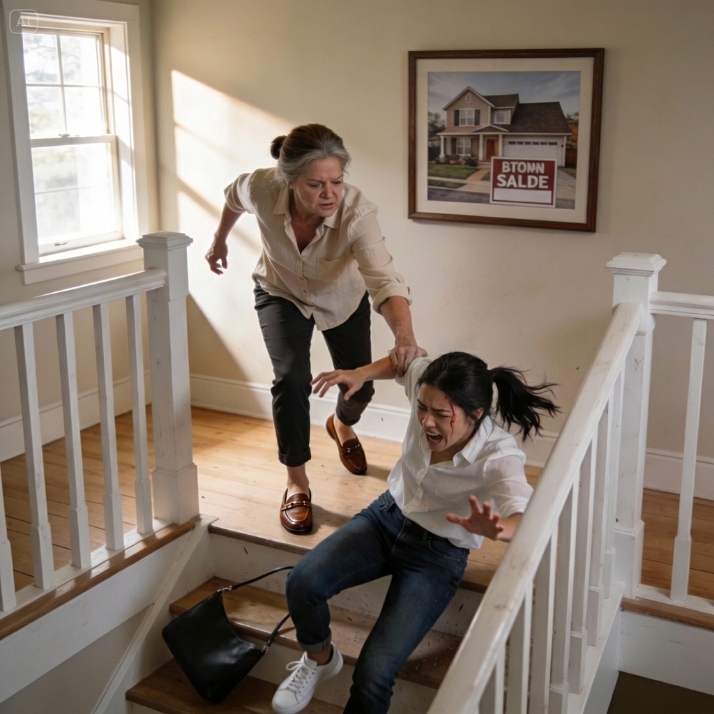 “I said no when my mom forced me to cover my brother’s $80k tuition. She forged my signature, sold my dream house, and threw me out after pushing me from the second floor. The news the next day changed everything.”