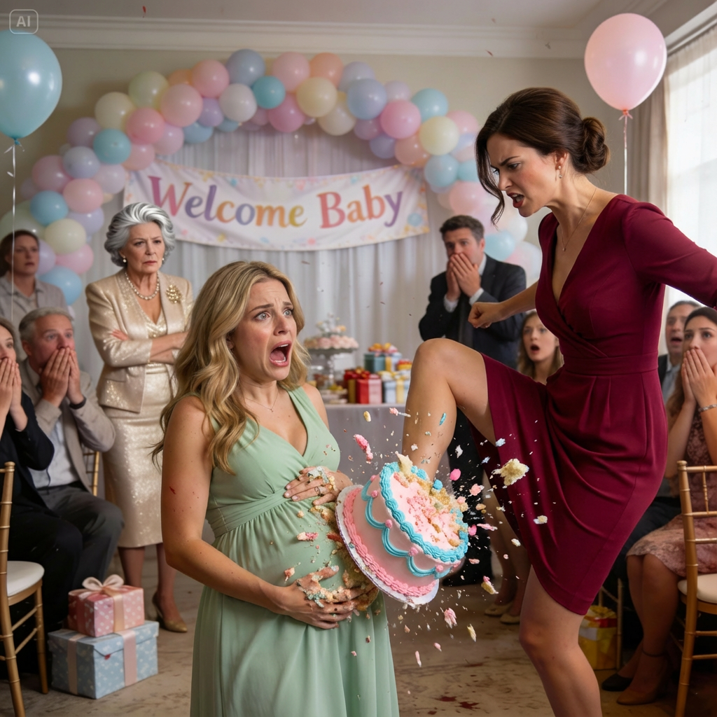 At my own baby shower, my sister grabbed the mic and held up my ultrasound. “Look! her baby’s disabled!” she laughed. My mother chuckled, “Only an idiot would keep trash like that.” I stood up, furious, but before i could speak, my sister kicked me in the stomach with her heel. And what happened next… changed everything.