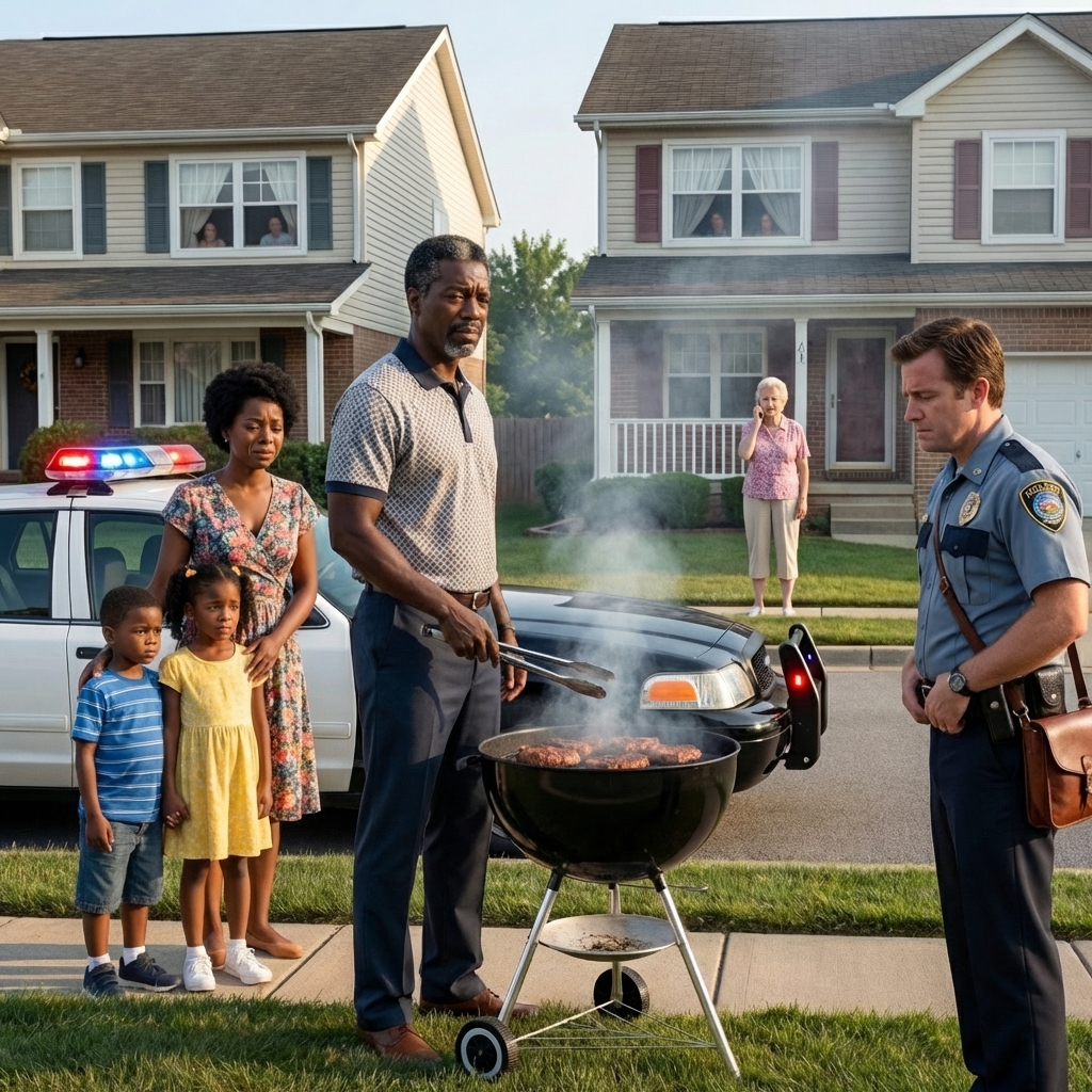 She called the police to a barbecue party hosted by a Black family — and then froze when the father of the family showed up as a sheriff…