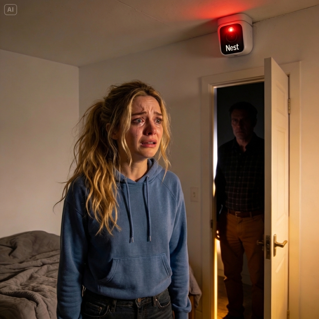 I found a hidden camera pointed at my bed. My stepdad said, “I’m keeping you safe.” I went across the street, told the neighbor everything—and that’s when it all unraveled.