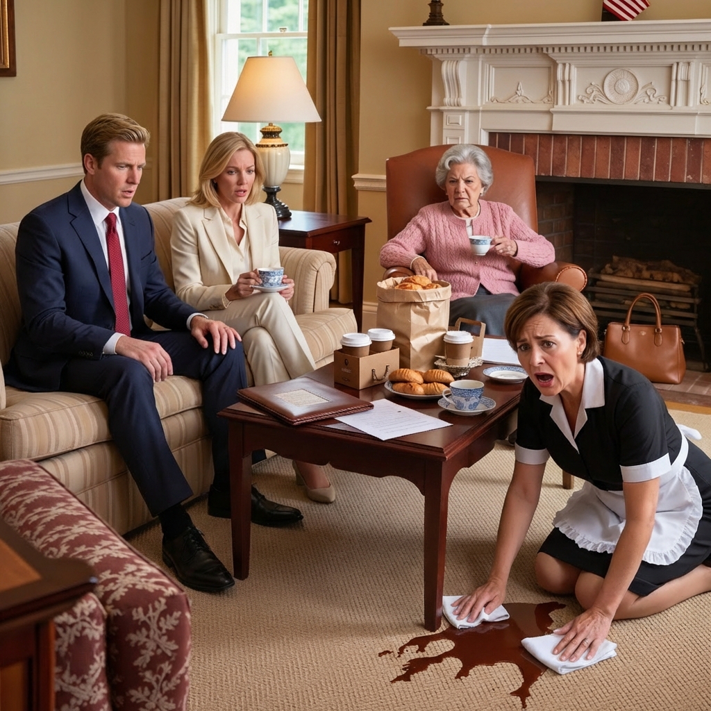 I was about to sign my company over to my son. My daughter-in-law handed me a coffee with a smile. The maid “accidentally” bumped into me and whispered, “don’t drink… just trust me!” I secretly swapped cups with my daughter-in-law. Five minutes later, she…