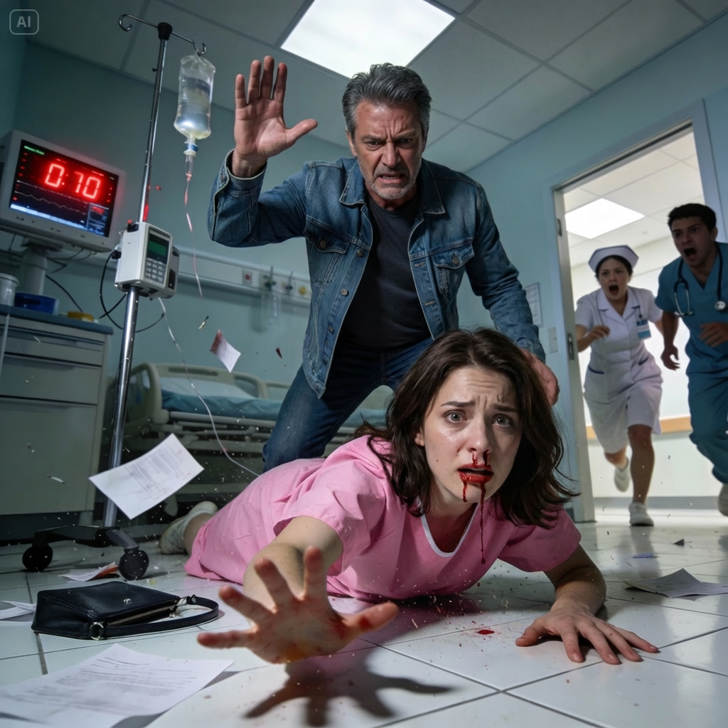 “You better start earning your keep!” my stepdad yelled as I lay in bed, fresh from surgery, barely moving. I said I couldn’t work yet… he slapped me so hard, I crashed onto the hospital tiles… metallic taste of blood, trembling hands. He barked: “Stop pretending you’re weak!” Police arrived in horror.