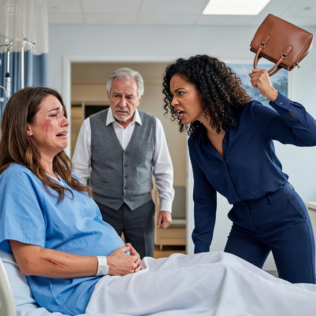 “If you disappear, this baby disappears with you.”…Mistress Brutally Beats Pregnant Wife Using a Belt in Her Hospital Bed — What Her Father Does Next I