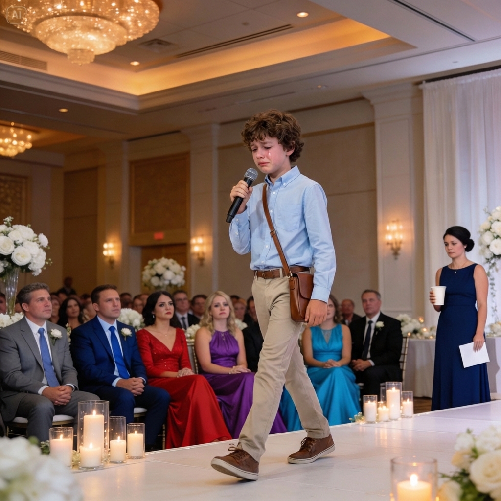 At my brother’s big day, his friend joked, ‘Did someone hire his sister to work the reception?’ My aunt joined in, ‘She should refill the drinks too.’ I kept cleaning. Then my son interrupted the dance, took the mic, and said, ‘The woman you’re mocking paid for all of this.’ The music stopped.