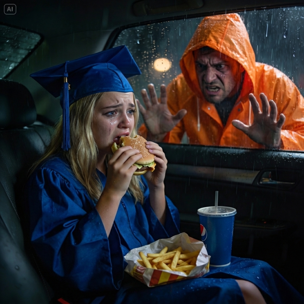 After graduation, I sat in my car eating alone as families hugged and smiled inside the gym. My parents didn’t come. No calls. No pictures. No excuses. And just when I thought the day couldn’t get worse, someone knocked on my window—and everything changed.