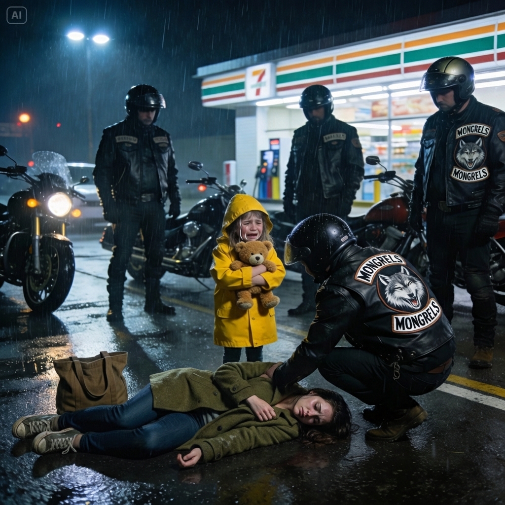 A young girl pleaded softly, “please, let my mom inside,” and in that moment the hells angels blocked the road and transformed what happened next