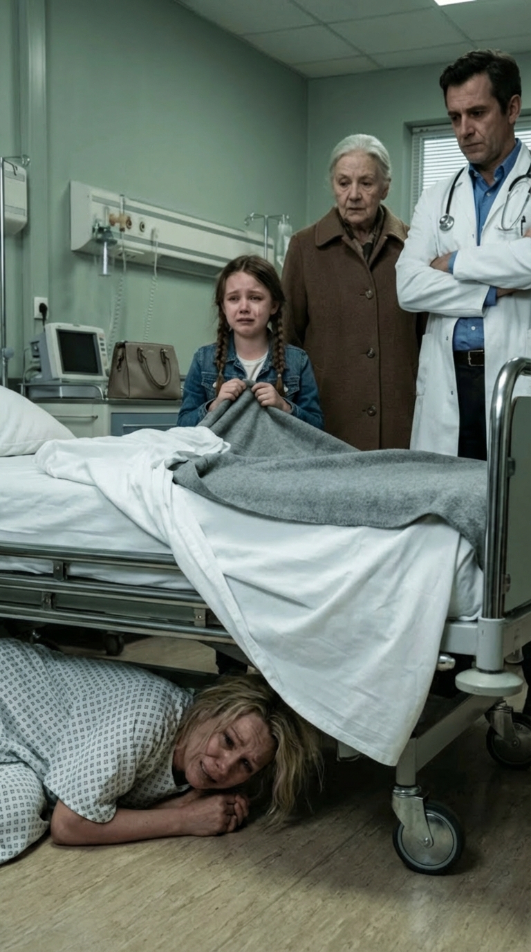 Right after I gave birth, my daughter looked at me and whispered urgently, “Mom, hide under the hospital bed…”