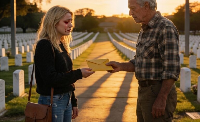 When i was finally free from prison, i went to my father’s house, but my stepmother coldly told me my father had been buried a year ago and that they lived there now, shocked, i went to the cemetery to find his grave, but the gravedigger stopped me and said it wasn’t there and that my father had left something for me, causing me to freeze.