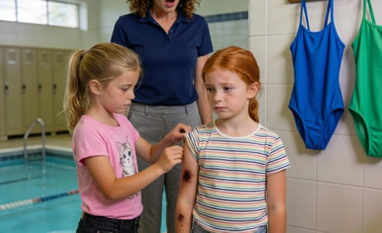 I took my niece to the pool for the first time. In the changing room, my daughter screamed, ‘Mom, look!’ When I saw her back, I didn’t let them swim—I drove straight to the hospital.