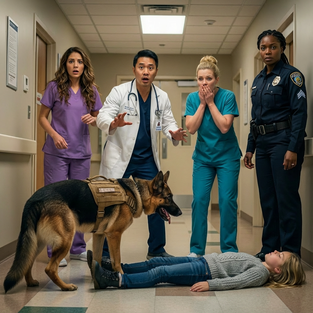 “You Can’t Bring Animals In Here!” — A Military Dog Dragged A Little Girl Into My ER, And The Bracelet On Her Wrist Uncovered A Family Secret-H
