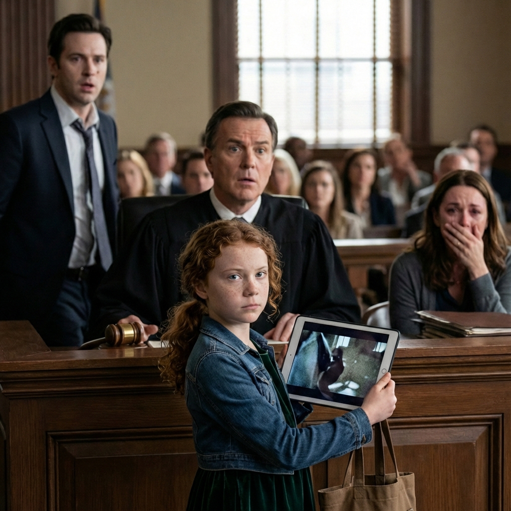 My husband files for divorce, and my 10-year old daughter asks the judge: “May I show you something that Mom doesn’t know about, Your Honor?” The judge nodded. When the video started, the entire courtroom froze in silence.
