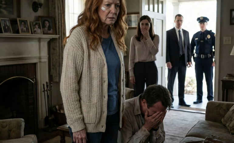 I refused to give my son the money from selling the farm. He slapped me and screamed, “Get this old woman out of here!” My daughter-in-law clapped her hands in satisfaction. Trembling, I went into my room, shaking and bleeding. Ten minutes later, the doorbell rang. When he saw who was standing there, he collapsed to his knees, sobbing and begging for forgiveness, his face turned white, “Mom… please… don’t do this.”…