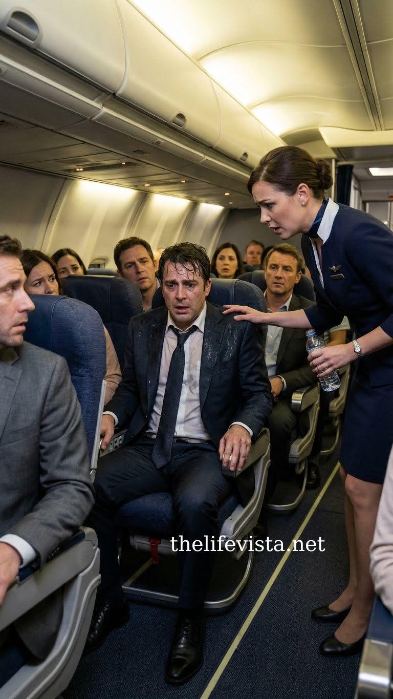 As I boarded the plane, a flight attendant brushed past me and whispered, ‘Pretend you’re sick. Get off. Now.’ I almost laughed—until she came back minutes later, pale and shaking. ‘Please,’ she begged. ‘You have to leave.’ The doors closed, the engines roared… and twenty minutes later, I realized she’d been trying to save my life