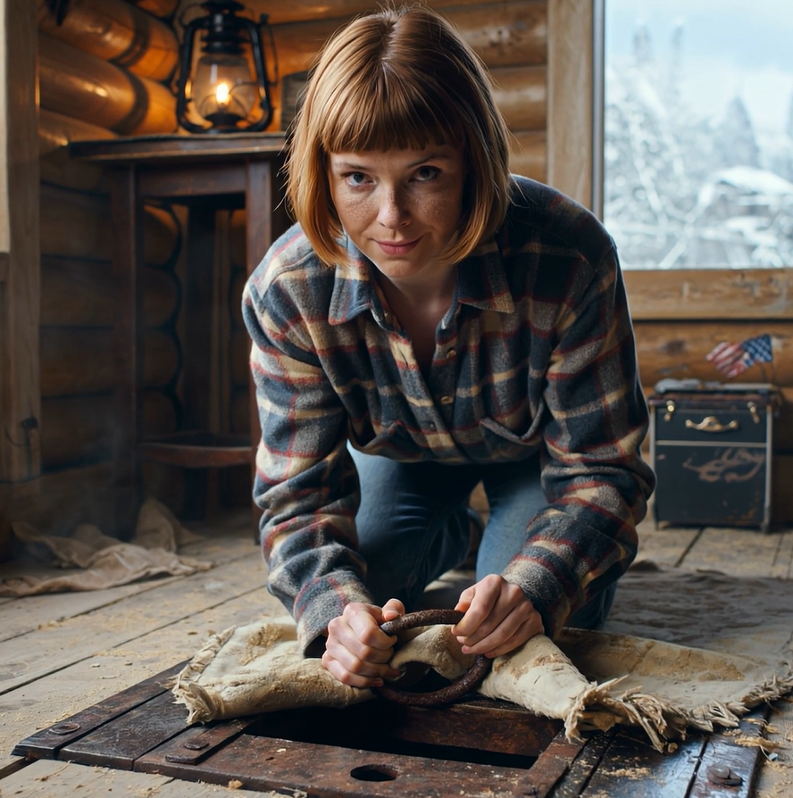 On my 30th birthday night in my cramped Brooklyn studio kitchen, a cheap cake and one thin candle trembling beside the phone, family lawyer Mr. Lavine read my parents’ will and handed my sister Savannah Collins the $750,000 Westchester mansion while I got a rotting cabin in Talkeetna, Alaska—then Derek Sloan smirked, tossed my engagement ring on the chipped table, and in front of the Midtown receptionist hissed, “Pathetic loser,” “Honey… a shack,” “Rustic suits you,” “Perfect vibe for me,” and I didn’t argue, didn’t beg, didn’t cry—I just clutched the manila envelope stamped MERCER, felt the rusted key engraved with an M bite into my palm beside my mother’s note, “You will know why it had to be you,” booked JFK to ANC one-way, followed the unclear coordinates to Mercer Lot Hassen 4, and stepped into the moldy cabin until I yanked a rusted iron ring from the darker floorboard and pried it open, my flashlight spilling down a hidden staircase into something that made my breath stop.