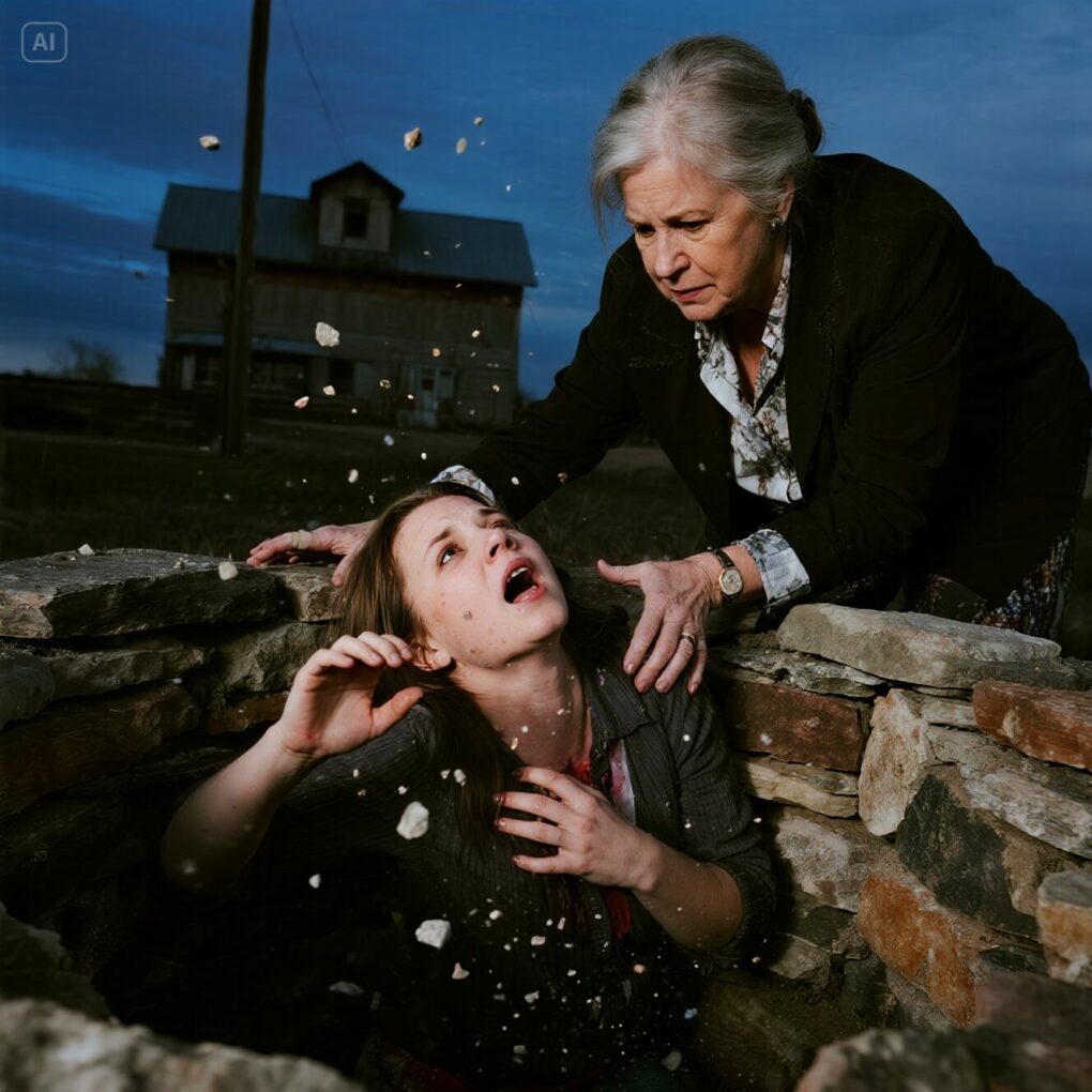 My MIL pushed me into a dry well to eliminate me. At the bottom of the well, I unexpectedly discovered a chest of gold left by my husband’s ancestors, along with a will stating that whoever finds it will become the legal heir…