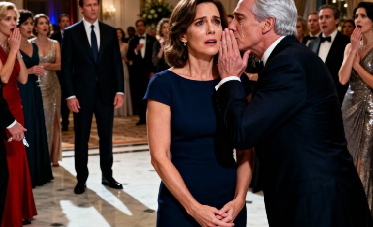 MY HUSBAND DRAGGED ME TO THE GALA TO IMPRESS THE NEW OWNER. “STAY IN THE BACK, YOUR DRESS IS EMBARRASSING,” HE HISSED. WHEN THE BILLIONAIRE ARRIVED, HE IGNORED MY HUSBAND’S HANDSHAKE. HE WALKED STRAIGHT TO ME, TOOK MY HANDS, AND WHISPERED WITH TEARS IN HIS EYES: “I’VE BEEN LOOKING FOR YOU FOR 30 YEARS… I STILL LOVE YOU.” MY HUSBAND DROPPED HIS GLASS.