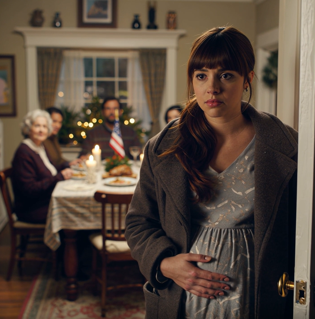 On Christmas Eve, the doorbell rang. A pregnant young woman was standing there. ‘Could I have a little water, please?’ she asked softly. My husband frowned. ‘We’re not having visitors right now, please try somewhere else.’ My daughter-in-law grimaced. ‘Don’t let her get too close.’ I slammed my hand on the table. “Set another place. She’s having dinner with us tonight.”