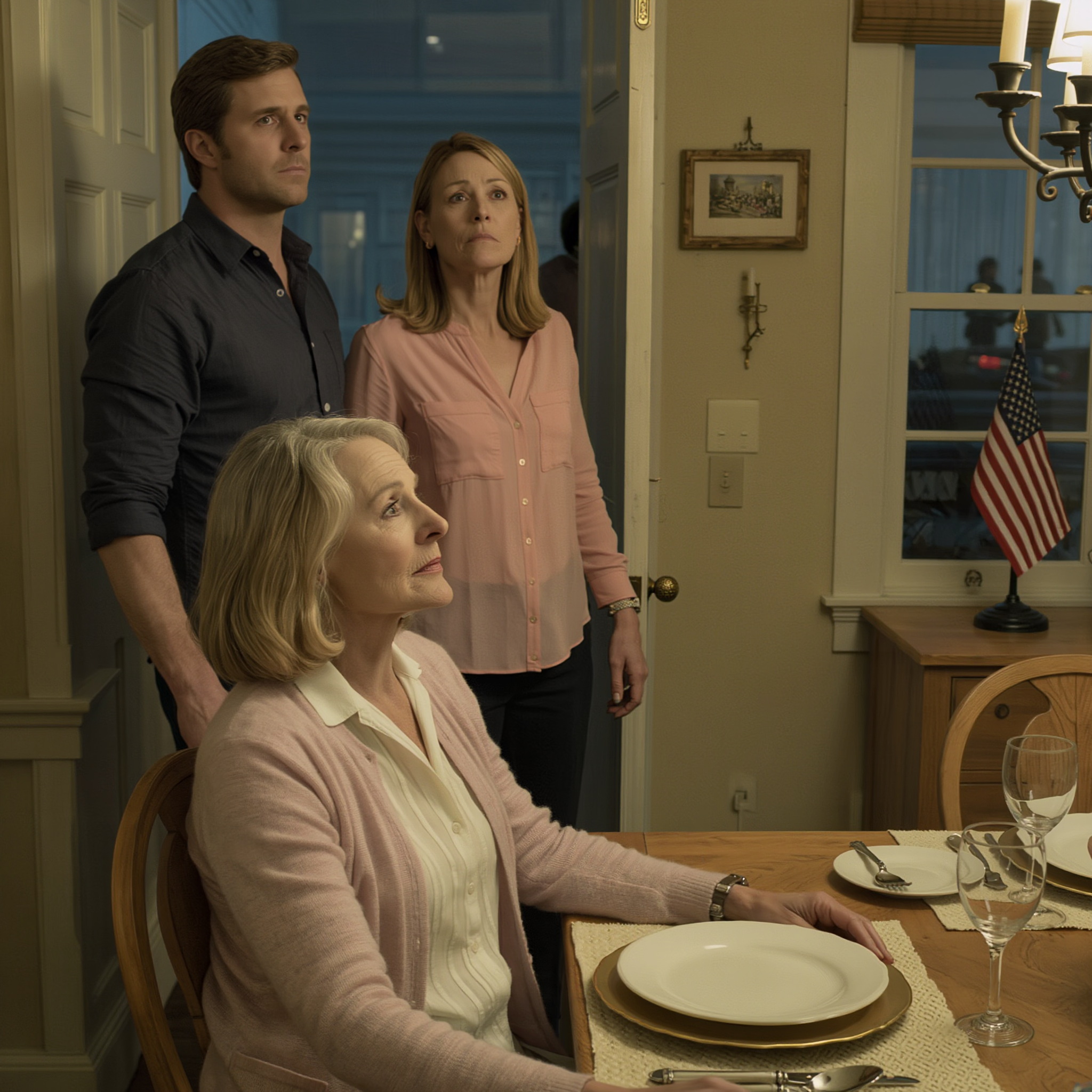 One night, my son invited me to dinner. The moment I walked in, there was an extra place already set at the table… for my husband—the man who passed away two years ago. I asked why. My son tried to stay calm, but his hands were still trembling slightly as he said, “Mom, there’s something we never told you.”