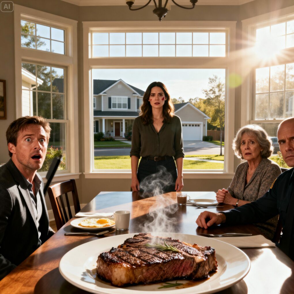 My husband hit me when I found out he was cheating. The next morning, when he woke up to the smell of his favorite meat, he said, ‘So you know you were wrong, huh?’. But when he saw who was sitting at the table, he screamed in panic.