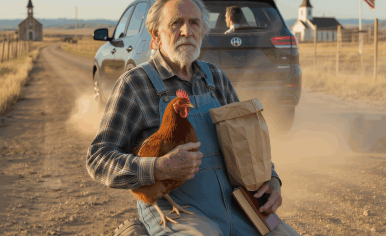 I spent my life breaking my back to send my son to law school so he’d never have to eat dust like I did — at eighty-two, he drove me onto a lonely Arizona road, shoved a plastic grocery bag and a rusty red hen into my arms, and left me there, never guessing the yellowed paper he’d thrown in that bag could tear his perfect world apart.