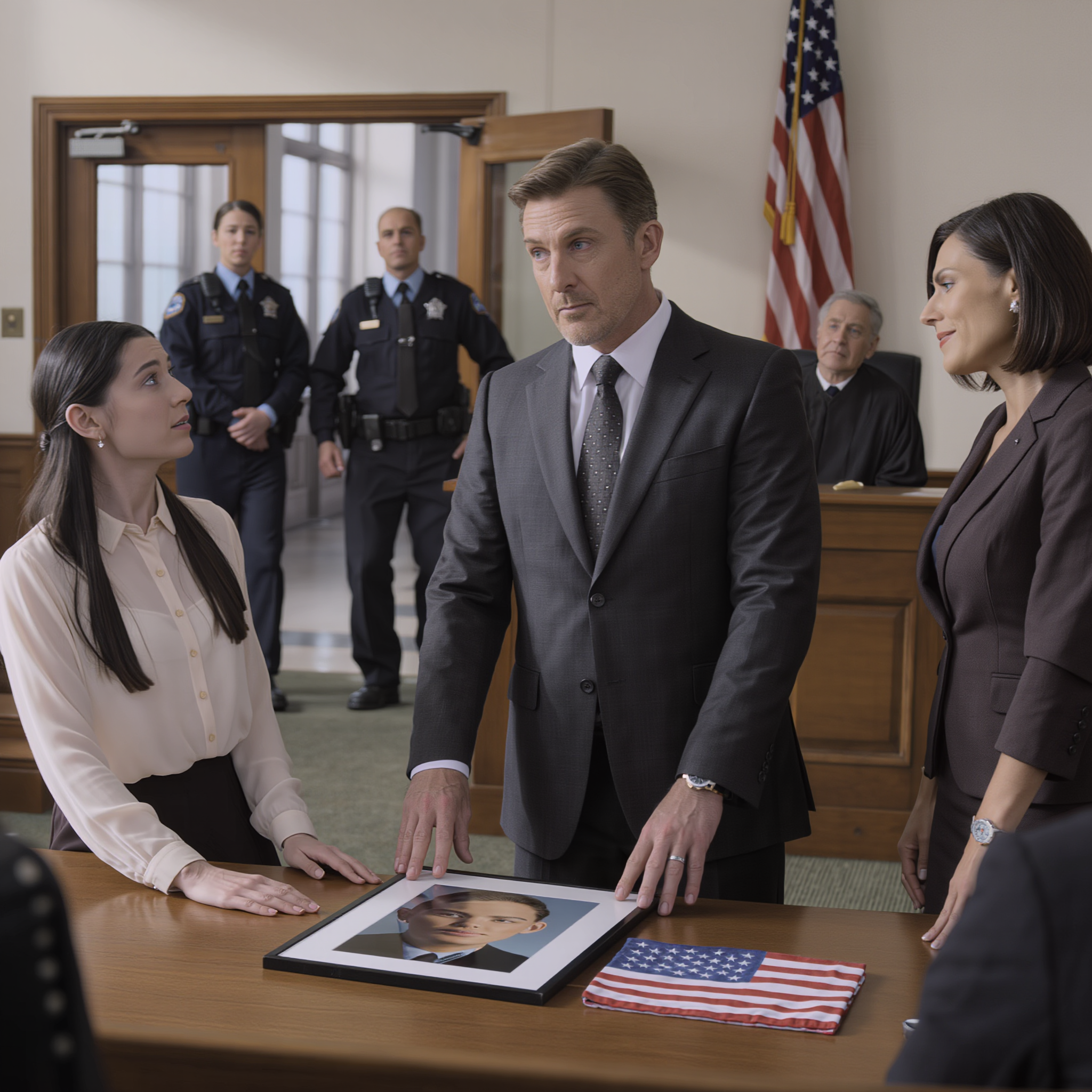 My teenage daughter told the judge, ‘Dad was never there for us Mom’s boyfriend is my real dad now.’ My wife actually laughed when the ruling went her way. I didn’t argue. I just slid a photograph onto the table. My daughter went still. ‘That’s from the night you swore you were there…’ The courtroom dropped into silence as two officers stepped through the doors.