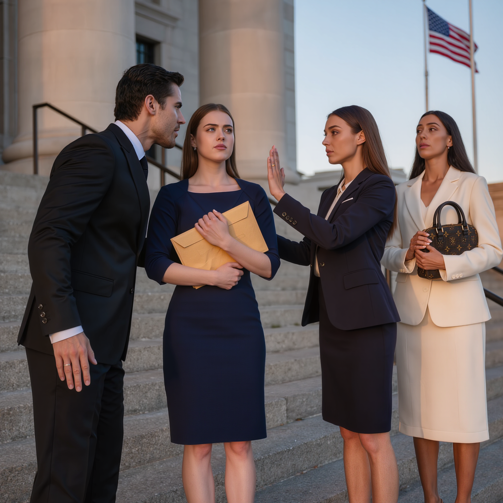 At the county courthouse, my ex sat in a designer suit while his lawyer called me “just a cashier” and acted like my six years of sleepless nights were nothing—until my best friend slid a manila envelope into my shaking hands and whispered, “Now.” The judge opened it under buzzing lights, her expression flickering from bored to stunned, and the woman in the gallery tightened her grip on a designer purse like she already knew what was coming.