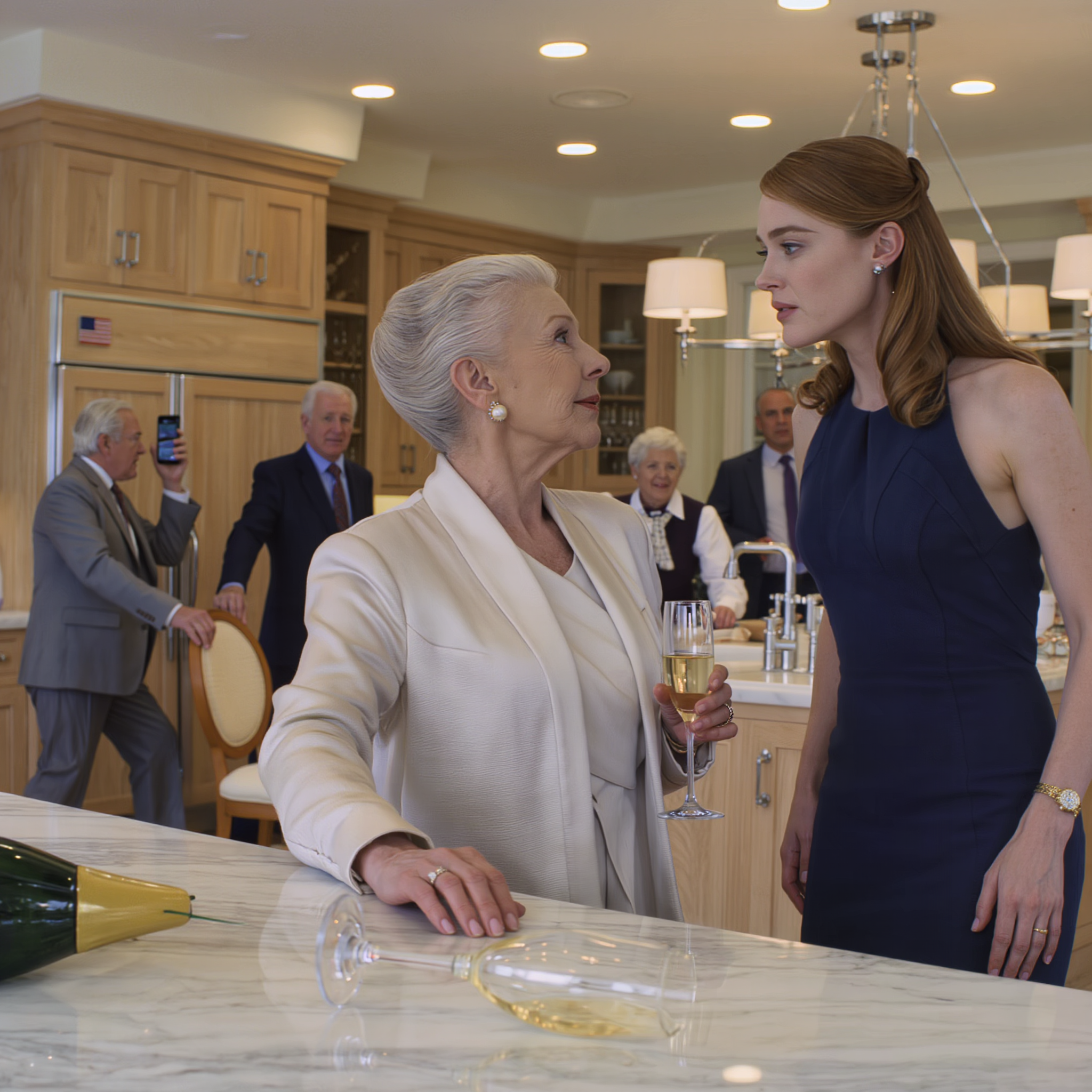 After selling the company for $23 million, my son threw me a farewell retirement party. Just before the toast, I saw my daughter-in-law secretly slip something into my champagne glass small, quick, very skillful. When no one was looking, I quietly swapped glasses with her mother… and a few minutes later, the room fell eerily silent, because everyone suddenly realized the ceremony had turned into something else entirely.