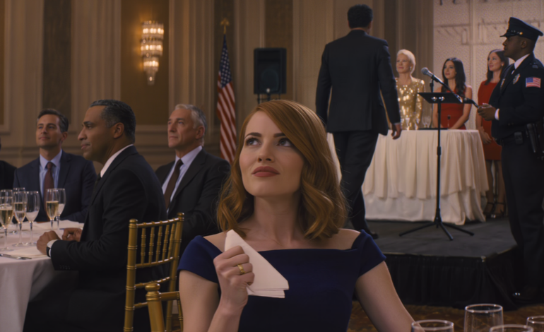 At my dad’s retirement gala, I got pushed out of the VIP table—because I’m “just” an elementary school teacher. Then my stepmom’s lawyer daughter slid into my seat and took the board role I’d been promised for a $5M education fund. I tried to stay calm… until my quiet husband walked up to the microphone, asked one simple question about the sponsor, and the entire ballroom went dead silent.