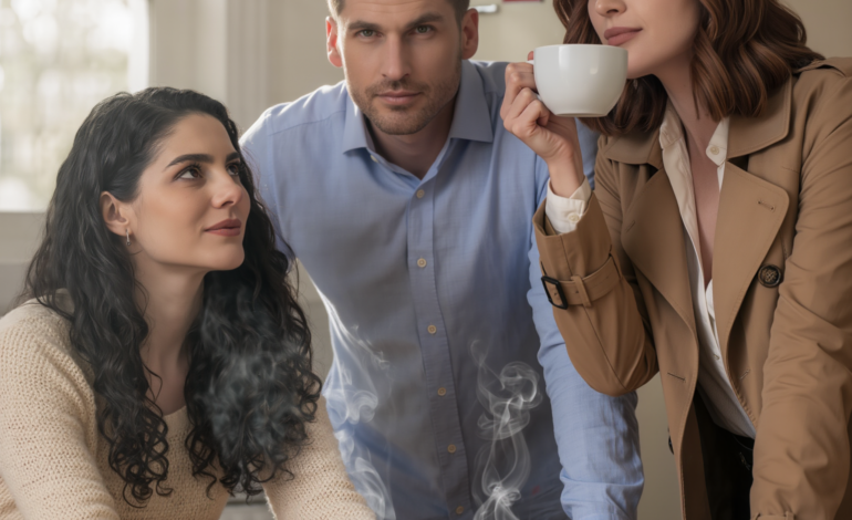 My husband handed me a cup of coffee that smelled… off. ‘I made you a special cup, darling,’ he said, smiling too wide. I smiled back ‘So sweet’ and when my sister in law started in with her usual little humiliations, I calmly set the mugs down and switched them like it was nothing. Thirty minutes later, the whole room changed her confidence drained, my husband went pale, and I realized that strange smell had never been an accident. It had been a warning.