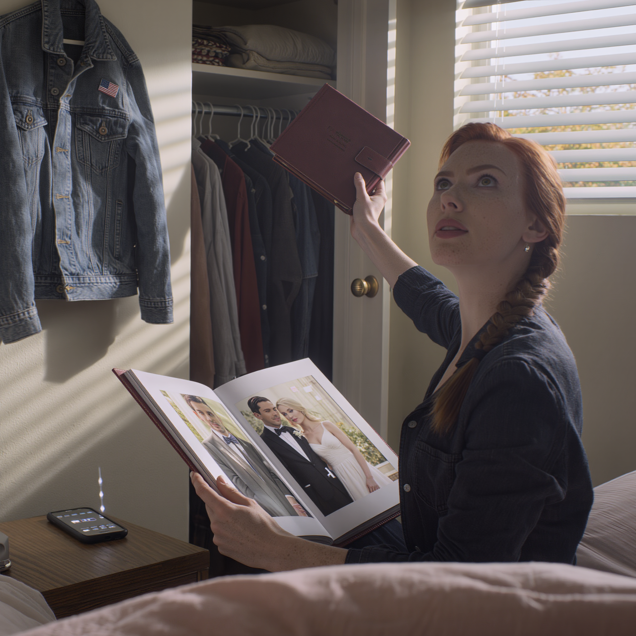 I discovered my husband’s secret second wedding album… I was looking for a camera in his closet when I found a wedding album I had never seen. My hands trembled as I opened it: there he was in a tuxedo, kissing my best friend in a white wedding dress. I froze when I heard his car pull into the driveway. The album was still in my hands, tears still fresh on my face. I slipped behind the door and waited.