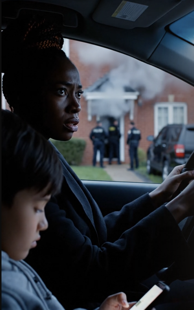 My six-year-old stopped me at Atlanta’s airport and whispered “We can’t go home” — and hours later our Buckhead house was burning while my husband texted, “Just landed.”