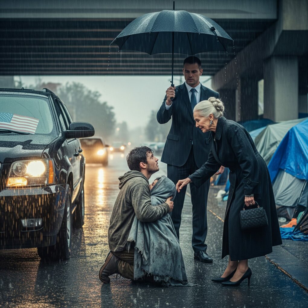 I found my homeless grandson and his little child living in a makeshift tent under a bridge, and the child told me people always said I would never come back; that night, I flew the two of them home on my private jet and began to reveal the secret about his father, setting off a family reunion no one expected.