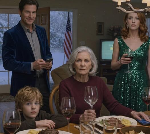 During New Year’s Eve dinner, my son slipped out for “a quick call.” My grandson followed. Seconds later, he ran back trembling and whispered one word. I didn’t yell—I smiled and texted one name. Fifteen minutes later… the door burst open…