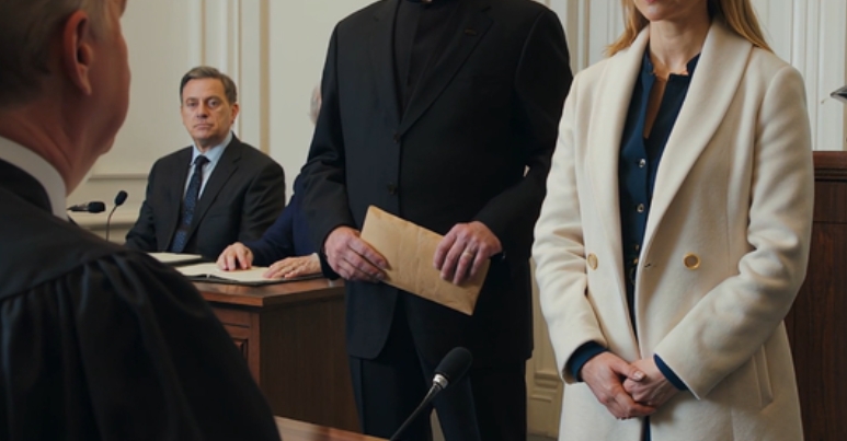 My Wealthy Sister Walked Into Court Like It Was Already Hers. Her Attorney Slid The Motion Forward: “All Of The Inheritance. Effective Immediately.” My Parents Nodded Like They’d Rehearsed It. The Judge Looked At Me: “Do You Object?” I Said Only, “I Want To Wait Until The Last Person Arrives.” The Door Opened. A Man In A Black Suit Stepped In, Held Up An Envelope, And Called My Name. The Judge Blinked, Reached For His Glasses, And Whispered “THAT… CAN’T BE…”