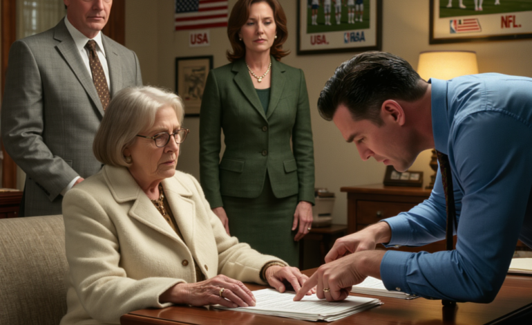 My son texted, “Get to the family meeting—urgent,” then lured me into a trap with a lawyer and inheritance papers laid out on the table. He hissed, “Sign it, Mom, or we’ll ruin you.” I just smiled, counted from one to six… then nodded toward the door and said, “My son just walked in…” and they froze.