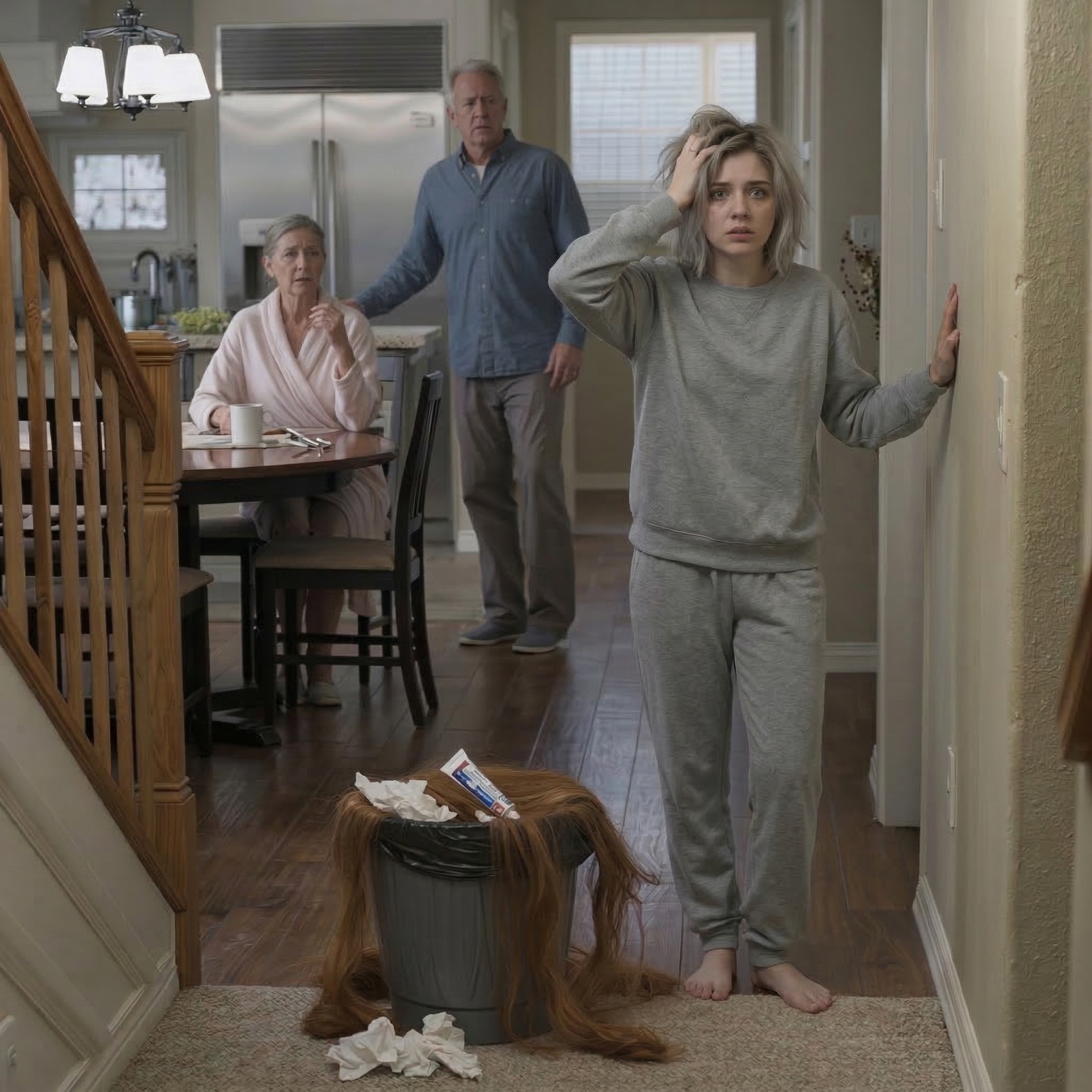 The day before my sister’s wedding, I woke up to jagged stubble, found my auburn hair stuffed in the trash, and realized my own parents had cut it off while I slept so the bride wouldn’t have to compete with me.