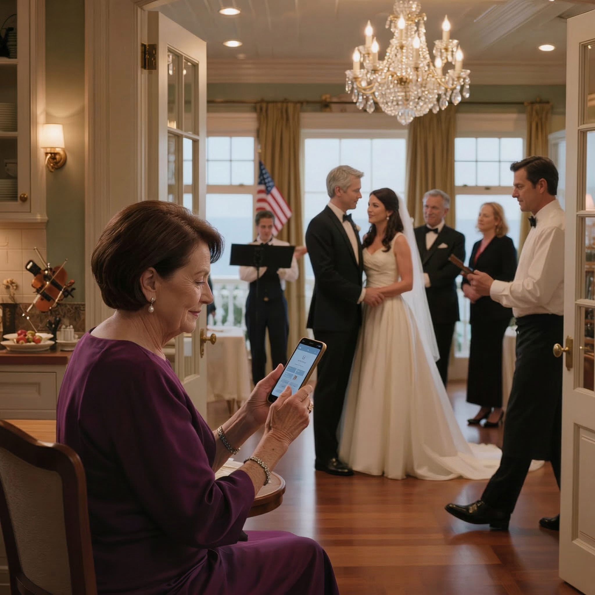 De satte mig vid köksdörrarna på min ende sons Newport-bröllop och bad sedan om ytterligare en ‘small’ $30 000 betalning för en påkostad smekmånad—så jag stängde min handväska, öppnade en gammal familjesanning och lät familjen Bennett lära sig vad respekt kostar. En dold samling, en inställd resa, en oväntad allierad och ett köksbord förändrade vår familjs framtid för alltid.