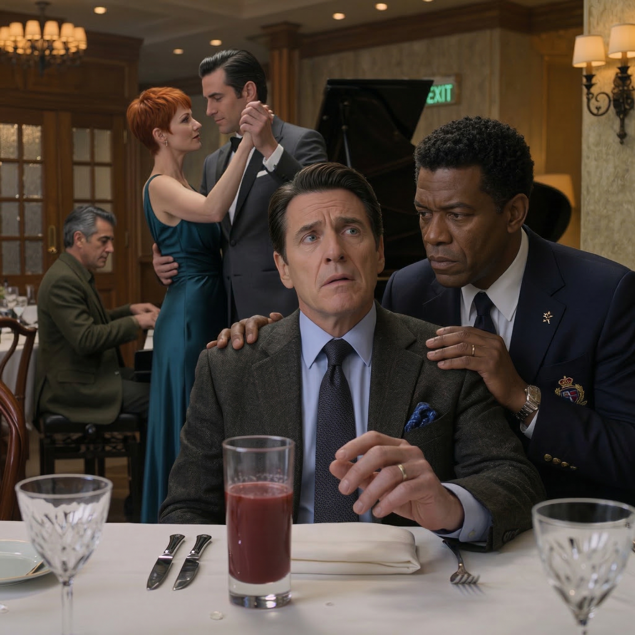 Min son höjde ett glas till de 58 miljoner dollar jag tjänade, log som en stolt arvinge och försökte begrava mig innan dessert—. Att aldrig märka att den blodröda servetten i min rockficka var på väg att begrava hans framtid istället.