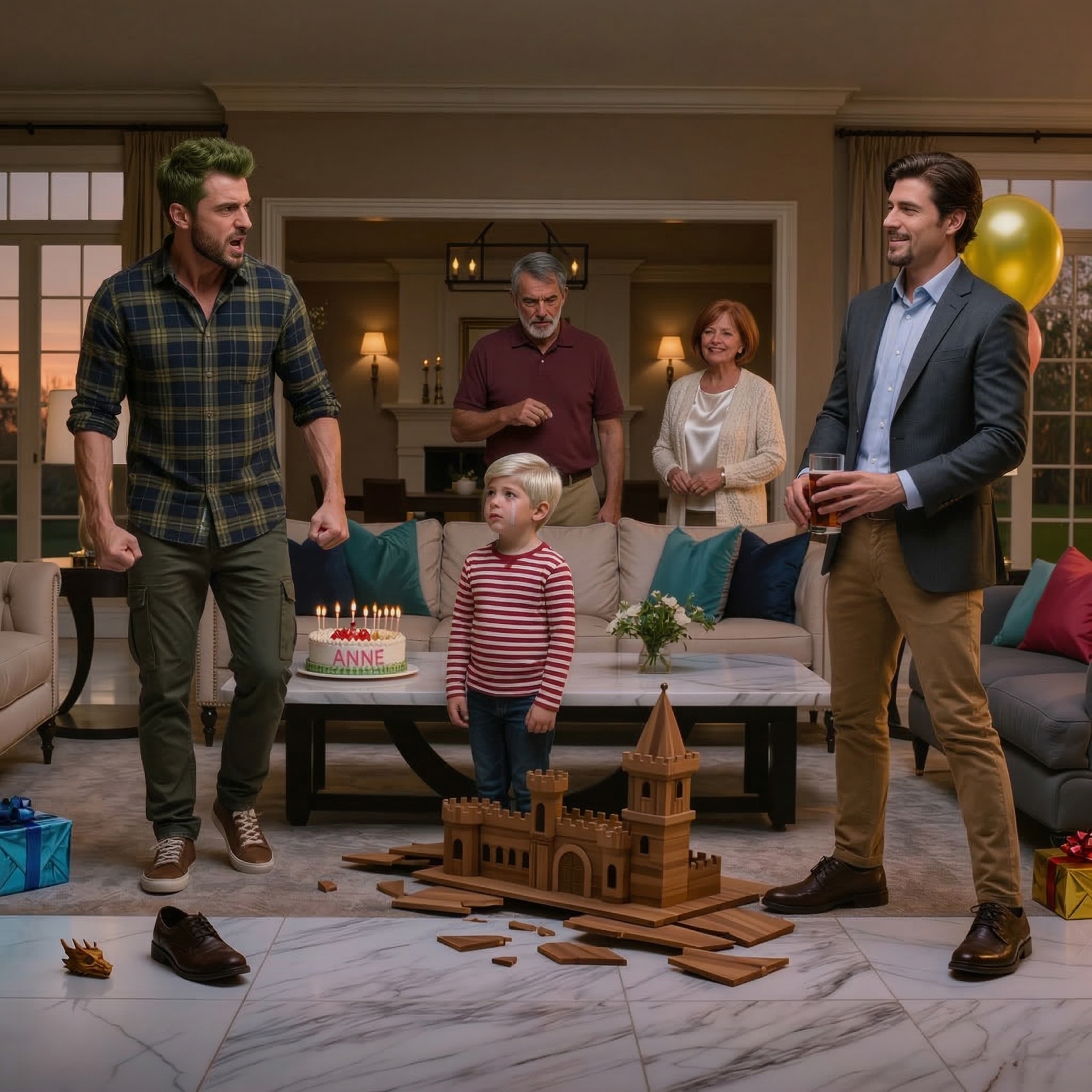 My brother threw my son’s birthday present against the wall, laughing while he cried in front of everyone. My family said, “Oh come on, it’s just a joke.” My father stood up, took off his ring, and slammed it on the table. The room went silent. What he said next shattered our entire family…