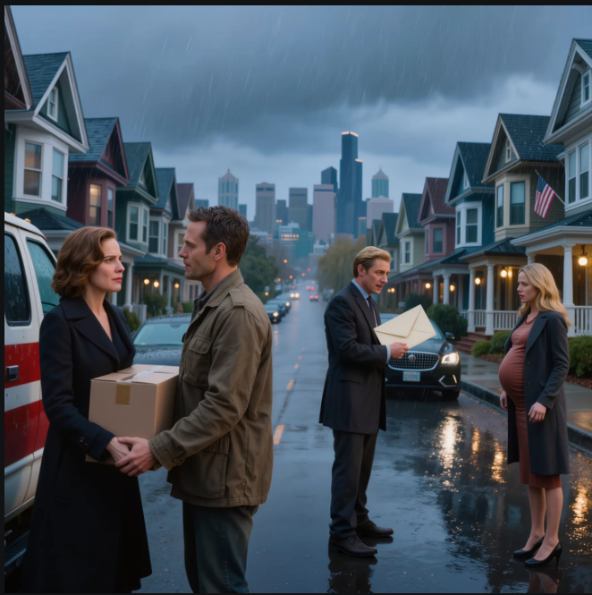 Min man kallade vårt äktenskap “för en dålig investering” efter år av misslyckad IVF och överlämnade skilsmässopapper till mig över efterrätten, men den tysta grannen han hånade eftersom ingen var den som bar mina lådor genom regnet, byggde upp mitt liv bit för bit, och stod bredvid mig så stadigt att mannen som kastade bort mig aldrig insåg att han knuffade mig rakt mot den enda personen som var kraftfull nog att avsluta sin perfekta lilla värld.