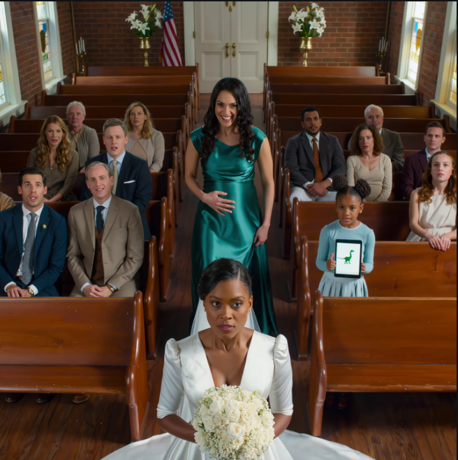 På morgonen skulle jag gifta mig med mannen jag älskade, min syster reste sig på första raden, log som om hon visste exakt vad hon gjorde och hävdade att hon bar hans barn—men innan kyrkan kunde vända sig mot mig, hennes egna nio- årig dotter reste sig upp med en tablett i händerna och sa fyra ord som förändrade allt: “Det är en lögn. Jag kan bevisa det.”